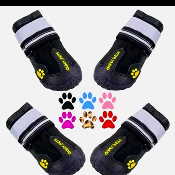 Amazon Dog Qumy Dog Boots Waterproof Shoes Wreflective Strips